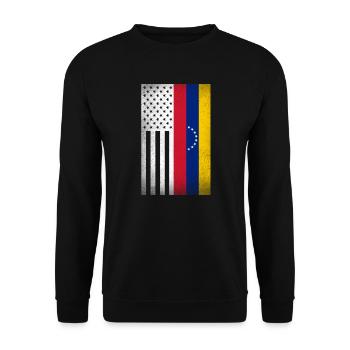 Venezuela Design für venezolanische Amerikaner - Unisex Pullover - Schwarz - Vorne - Alina (178cm) & Michal (187cm)