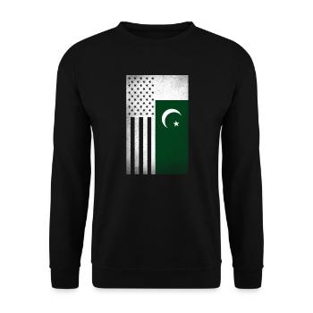 Pakistan Design für stolze pakistanisch Amerikaner - Unisex Pullover - Schwarz - Vorne - Alina (178cm) & Michal (187cm)