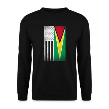 Guyana Design für stolze guyanische Amerikaner - Unisex Pullover - Schwarz - Vorne - Alina (178cm) & Michal (187cm)