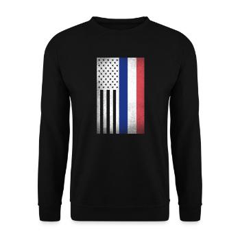 Frankreich Design für französische Amerikaner - Unisex Pullover - Schwarz - Vorne - Alina (178cm) & Michal (187cm)