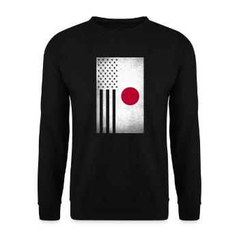Japan Design für stolze japanische Amerikaner - Unisex Pullover - Schwarz - Vorne - Alina (178cm) & Michal (187cm)