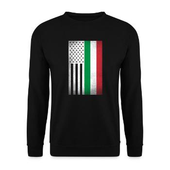 Italien Design für stolze italienische Amerikaner - Unisex Pullover - Schwarz - Vorne - Alina (178cm) & Michal (187cm)