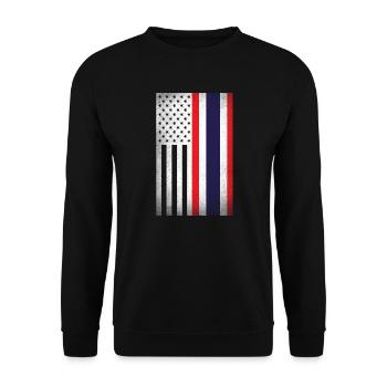 Thailand Design für stolze Thai-Amerikaner - Unisex Pullover - Schwarz - Vorne - Alina (178cm) & Michal (187cm)