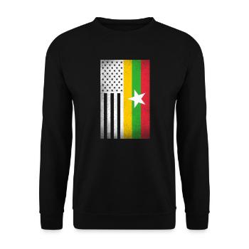 Myanmar Design für stolze burmesische Amerikaner - Unisex Pullover - Schwarz - Vorne - Alina (178cm) & Michal (187cm)