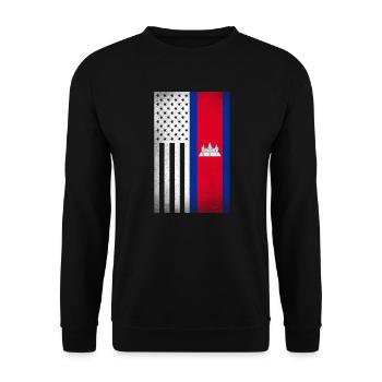 Kambodscha Design für kambodschanische Amerikaner - Unisex Pullover - Schwarz - Vorne - Alina (178cm) & Michal (187cm)