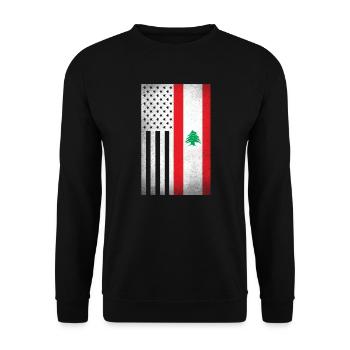 Libanon Design für stolze libanesische Amerikaner - Unisex Pullover - Schwarz - Vorne - Alina (178cm) & Michal (187cm)