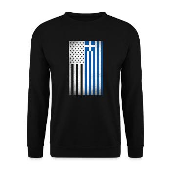 Griechenland Design für griechische Amerikaner - Unisex Pullover - Schwarz - Vorne - Alina (178cm) & Michal (187cm)