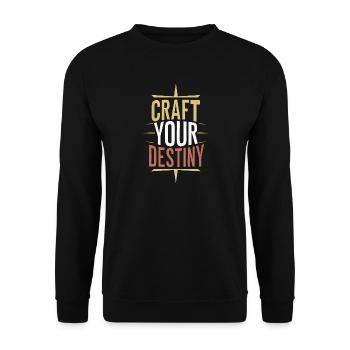 Gestalte dein Schicksal - Unisex Pullover - Schwarz - Vorne - Alina (178cm) & Michal (187cm)