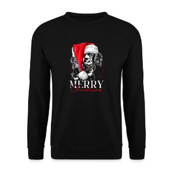 Santa HOVAWART Merry Christmas Hunde Hund Wilsigns - Unisex Pullover - Schwarz - Vorne - Alina (178cm) & Michal (187cm)
