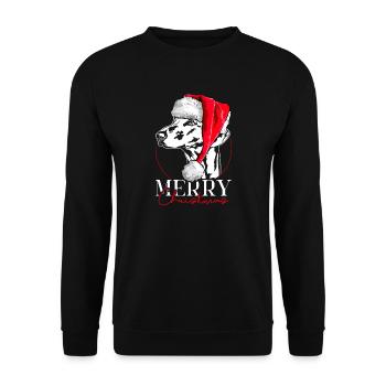 Père Noël Joyeux Noël Lévriers Wilsigns - Sweat-shirt Unisexe - noir - Devant - Alina (178cm) & Michal (187cm)