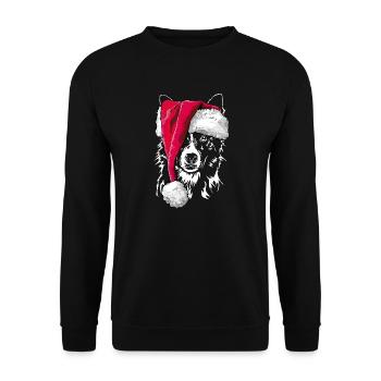 BORDER COLLIE Christmas Beanie Wilsign's Gift - Unisex Sweatshirt - black - Front - Alina (178cm) & Michal (187cm)