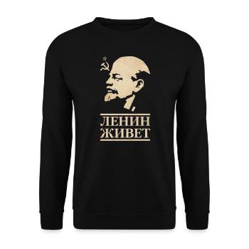 Lenin lebt - Unisex Pullover - Schwarz - Vorne - Alina (178cm) & Michal (187cm)