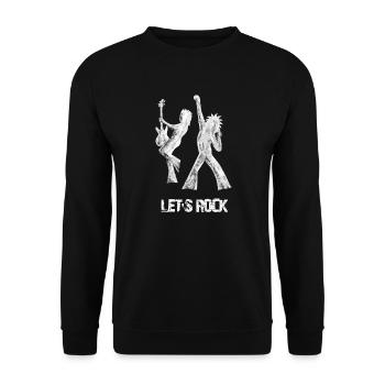 LETS ROCK - MENS T SHIRT - Unisex Sweatshirt - black - Front - Alina (178cm) & Michal (187cm)