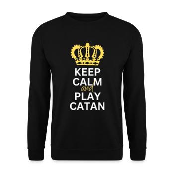 Keep Calm Brettspiel Lustiges Geschenk Siedler - Unisex Pullover - Schwarz - Vorne - Alina (178cm) & Michal (187cm)