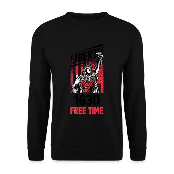 Embrace the Mission Military Time Adventure Call - Unisex Pullover - Schwarz - Vorne - Alina (178cm) & Michal (187cm)