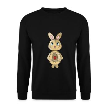 Seil-Hase - Unisex Pullover - Schwarz - Vorne - Alina (178cm) & Michal (187cm)