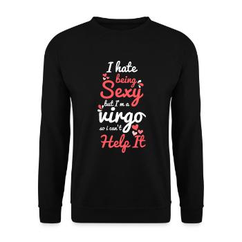Zodiac sign Star September - Unisex Sweatshirt - black - Front - Alina (178cm) & Michal (187cm)