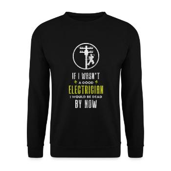 Elektriker Männer Elektro Hochspannung - Unisex Pullover - Schwarz - Vorne - Alina (178cm) & Michal (187cm)