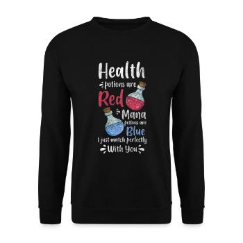 Potion Heilpraktiker Natürlich - Unisex Pullover - Schwarz - Vorne - Alina (178cm) & Michal (187cm)