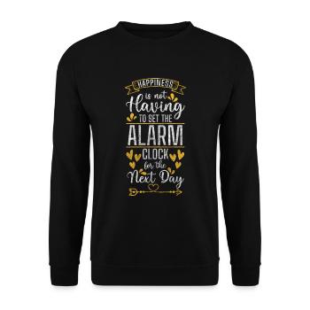 Glück Positives Denken Liebe Glückssymbol - Unisex Pullover - Schwarz - Vorne - Alina (178cm) & Michal (187cm)