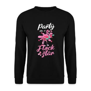 Pool Water Flamingo Sun - Unisex Sweatshirt - black - Front - Alina (178cm) & Michal (187cm)