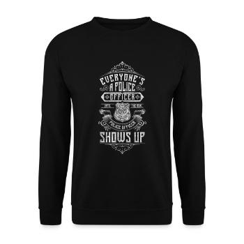 Police Law Crime Handcuffs - Unisex Sweatshirt - black - Front - Alina (178cm) & Michal (187cm)