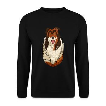 Dog Lover Dog Chest Bag Gift Collie - Unisex Sweatshirt - black - Front - Alina (178cm) & Michal (187cm)