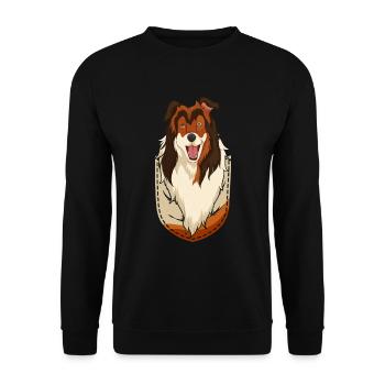 Pet Gift Idea Dog Chest Bag Collie - Unisex Sweatshirt - black - Front - Alina (178cm) & Michal (187cm)