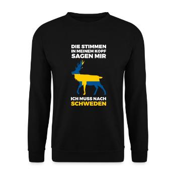 Schweden Schwedisch Skandinavien - Unisex Pullover - Schwarz - Vorne - Alina (178cm) & Michal (187cm)