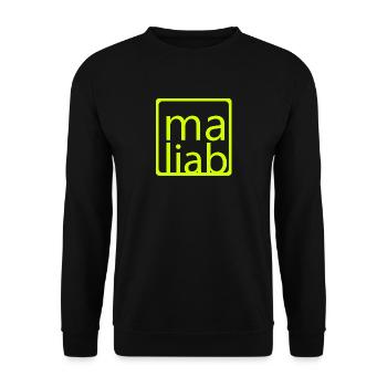 Maliab Neon Gelb - Unisex Pullover - Schwarz - Vorne - Alina (178cm) & Michal (187cm)