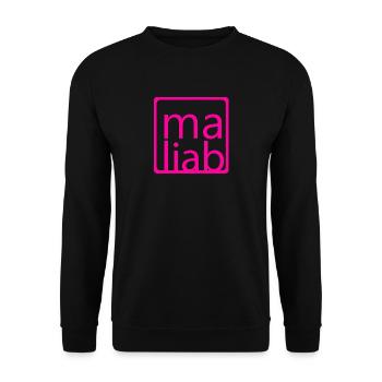 Maliab Neon Pink - Unisex Pullover - Schwarz - Vorne - Alina (178cm) & Michal (187cm)