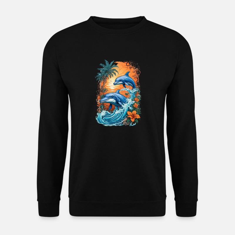Funny Dolphins - Unisex Sweatshirt - black