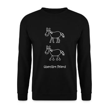 überfärt Pferd, überfahren, Pferd Pferd mit Rädern - Unisex Pullover - Schwarz - Vorne - Alina (178cm) & Michal (187cm)