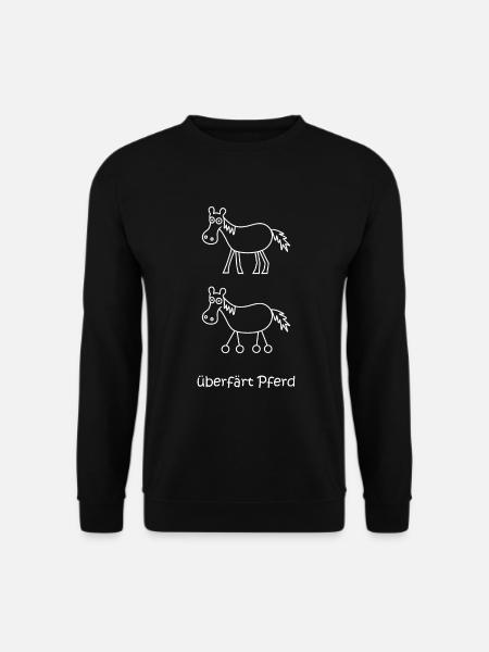überfärt Pferd, überfahren, Pferd Pferd mit Rädern - Unisex Pullover - Schwarz