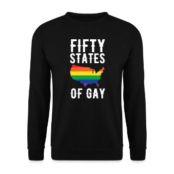 LGBT 50 États gays lesbiennes Rainbow Pride vacances - Sweat-shirt Unisexe - noir - Devant - Alina (178cm) & Michal (187cm)
