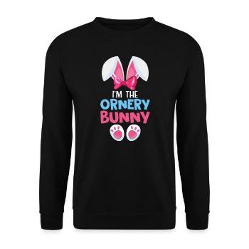 I'm The Ornery Rabbit Animal Lover Funny Easter - Unisex Sweatshirt - black - Front - Alina (178cm) & Michal (187cm)