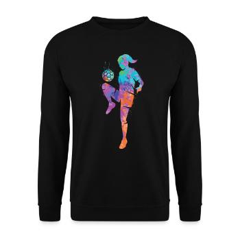 Soccer Playing Soccer Girl Soccer - Unisex Sweatshirt - black - Front - Alina (178cm) & Michal (187cm)