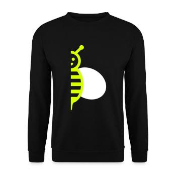 Hälfte einer Biene mit einem Flügel - Unisex Pullover - Schwarz - Vorne - Alina (178cm) & Michal (187cm)