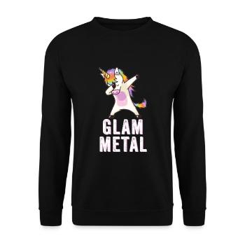 Glam Metal Dabbing Unicorn - Dabbing Unicorn Metal - Sweat-shirt Unisexe - noir - Devant - Alina (178cm) & Michal (187cm)