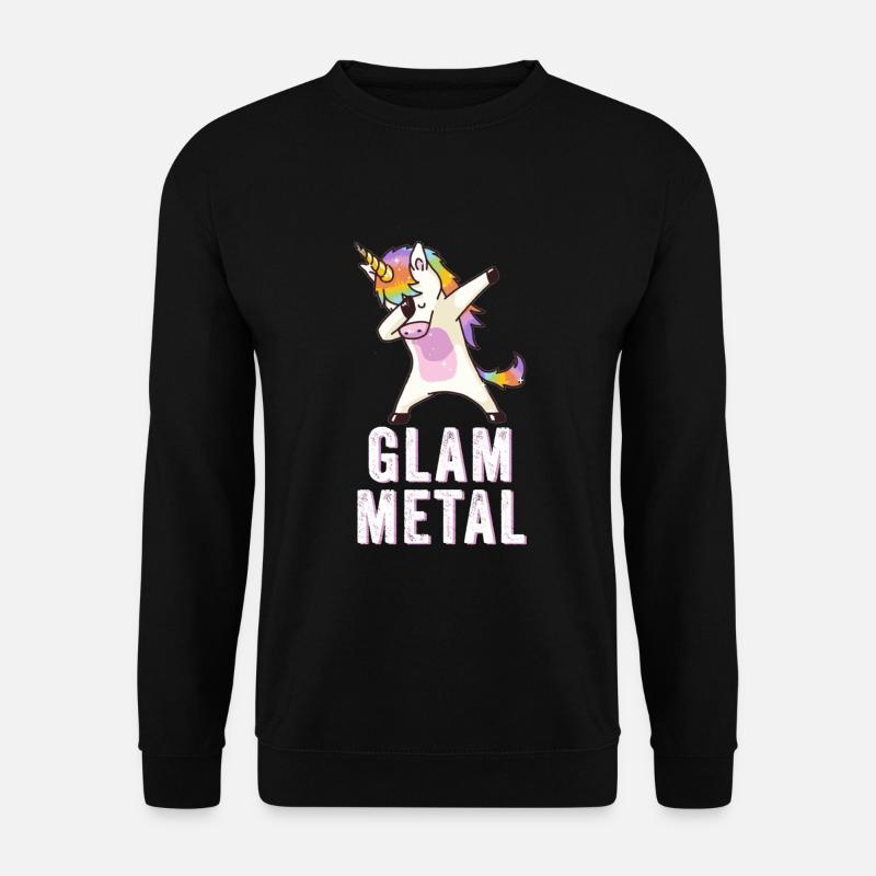 Glam Metal Dabbing Unicorn - Dabbing Unicorn Metal - Unisex Pullover - Schwarz
