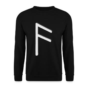 Futhark Runic Alphabet Ansuz - Unisex Sweatshirt - black - Front - Alina (178cm) & Michal (187cm)