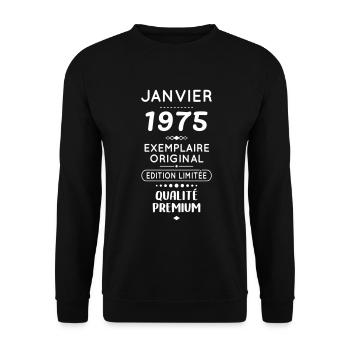 50. Jahrestag - Januar 1975 Original - Unisex Pullover - Schwarz - Vorne - Alina (178cm) & Michal (187cm)