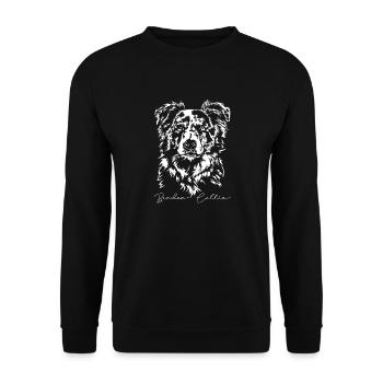 BORDER COLLIE merle Portrait Les chiens de troupeau de Wilsign - Sweat-shirt Unisexe - noir - Devant - Alina (178cm) & Michal (187cm)