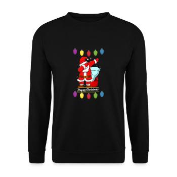 Fête de Noël Claus Joyeux Noël T-shirt - Sweat-shirt Unisexe - noir - Devant - Alina (178cm) & Michal (187cm)