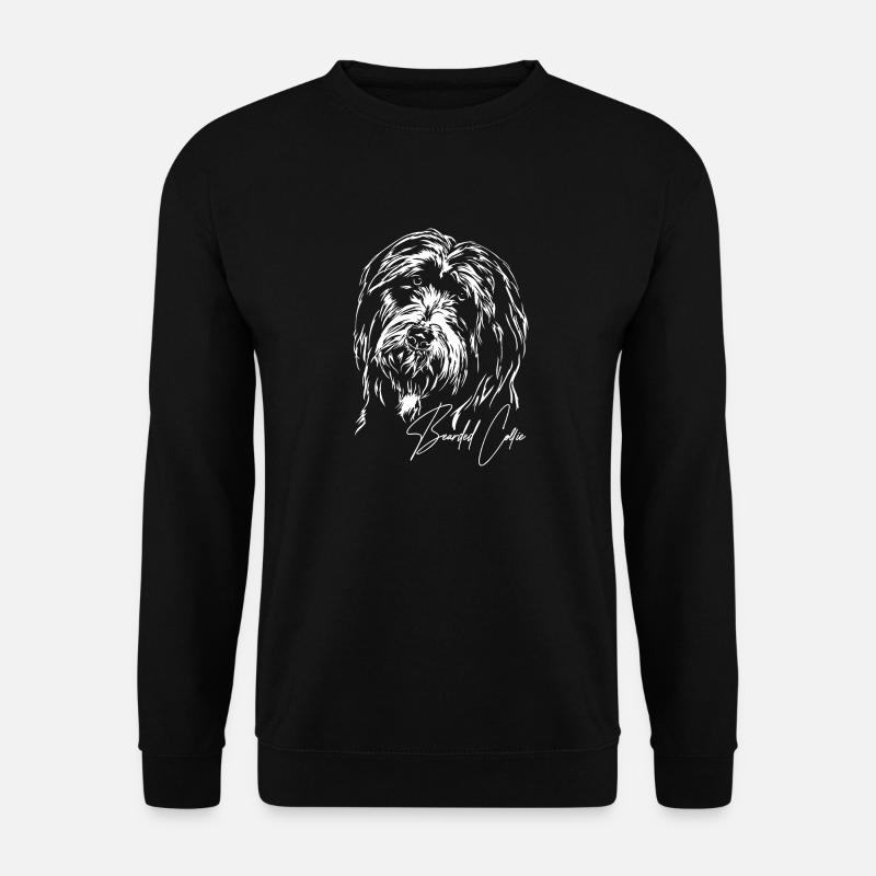BEARDED COLLIE Hund Hunde Portrait Wilsigns - Unisex Pullover - Schwarz