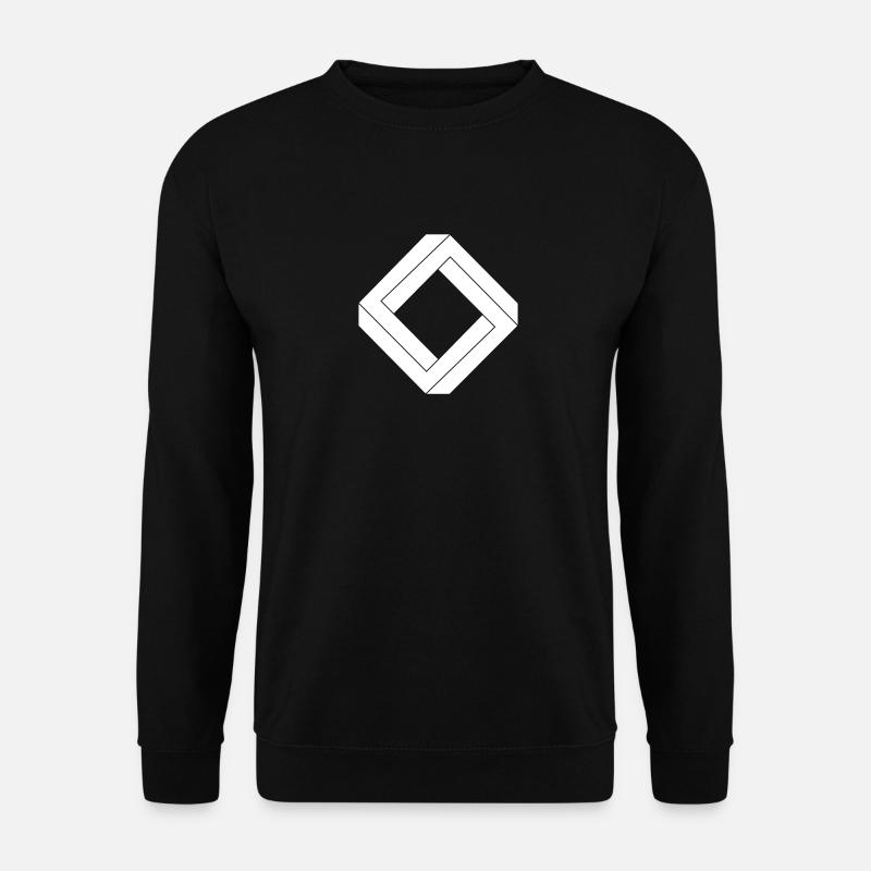 square impossible white design - Unisex Sweatshirt - black