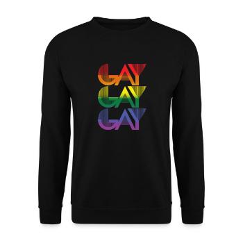 Gay gay gay - Rainbow - Sweat-shirt Unisexe - noir - Devant - Alina (178cm) & Michal (187cm)