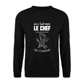 Chef de cuisine - Sweat-shirt Unisexe - noir - Devant - Alina (178cm) & Michal (187cm)