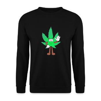 Der Bloom - Weed Cannabis Stoned Hanf Marihuana - Unisex Pullover - Schwarz - Vorne - Alina (178cm) & Michal (187cm)