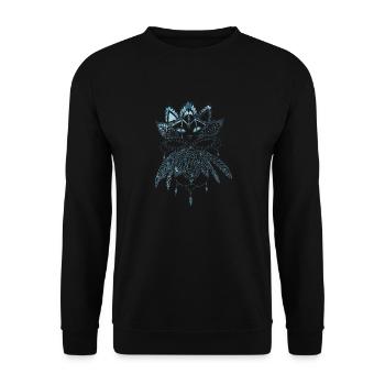 Mystic Cat - Unisex Pullover - Schwarz - Vorne - Alina (178cm) & Michal (187cm)